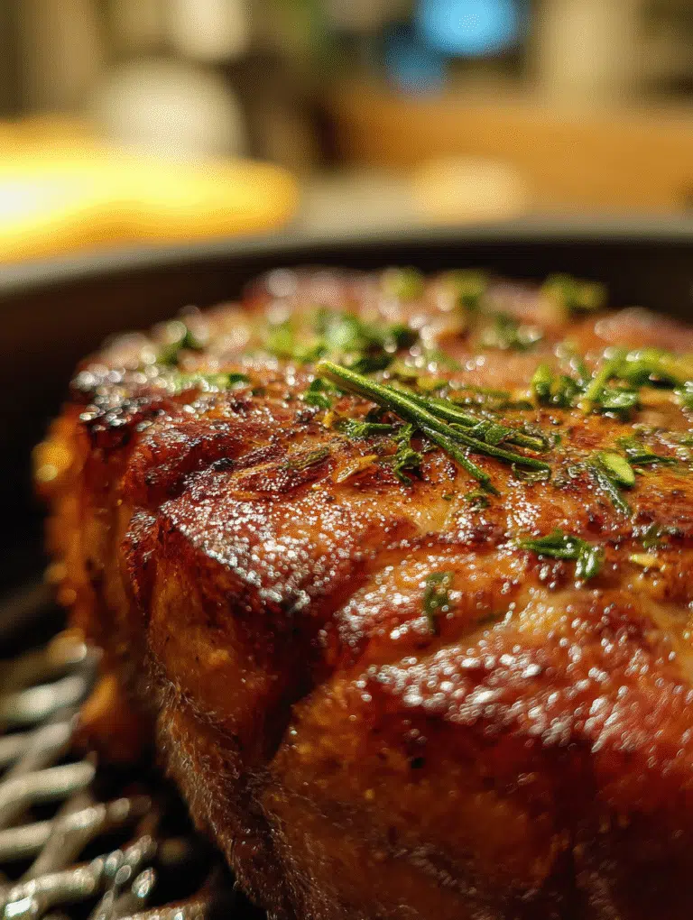 Beef chuck roast steak in air fryer with golden crust