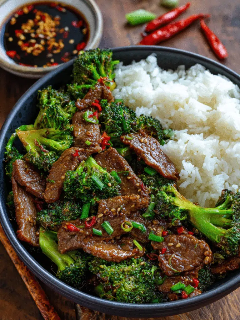 Chinese beef and broccoli in air fryer in one pan