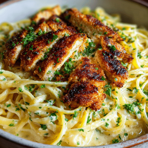 Creamy Garlic Parmesan Chicken Pasta in Air Fryer