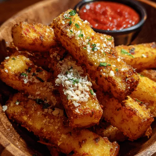 Crispy Air Fryer Polenta Fries – Italian-Inspired Snack served with marinara