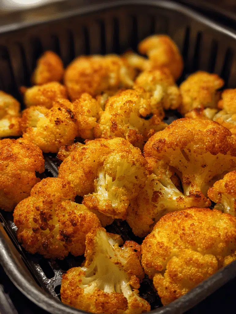 Crispy frozen cauliflower in air fryer