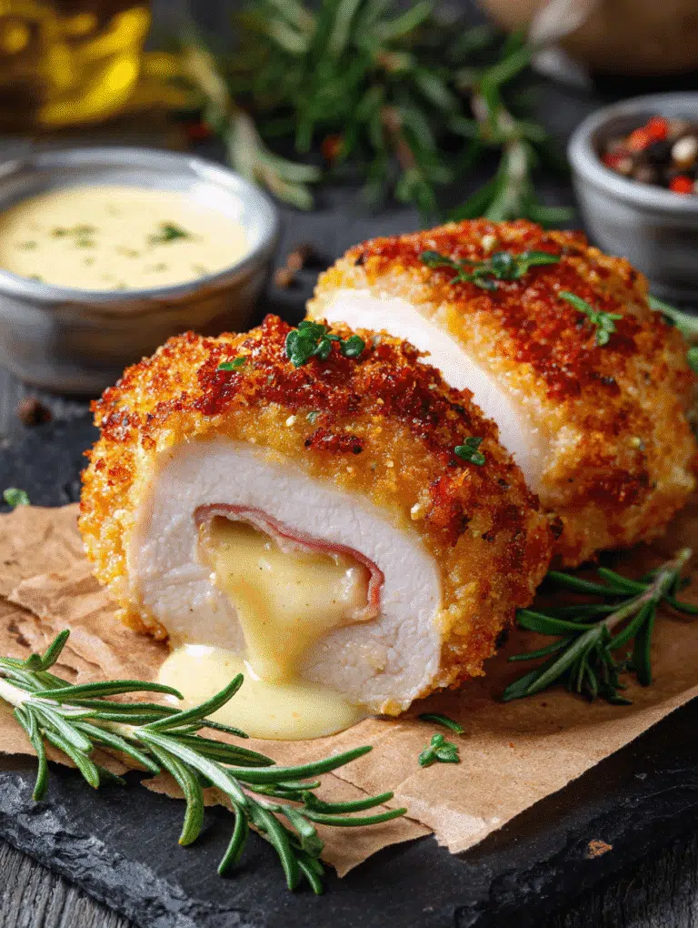 frozen chicken cordon bleu in air fryer crispy result