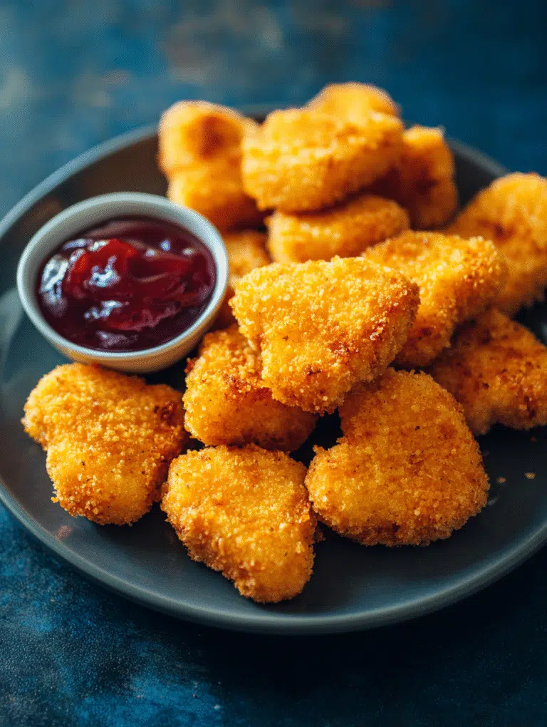 Frozen dino nuggets in air fryer freshly cooked