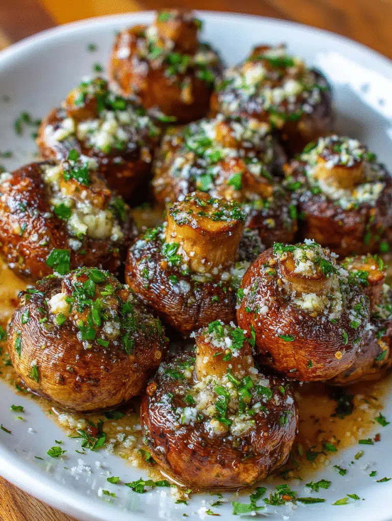 Garlic Butter Air Fryer Mushrooms in Air Fryer Basket