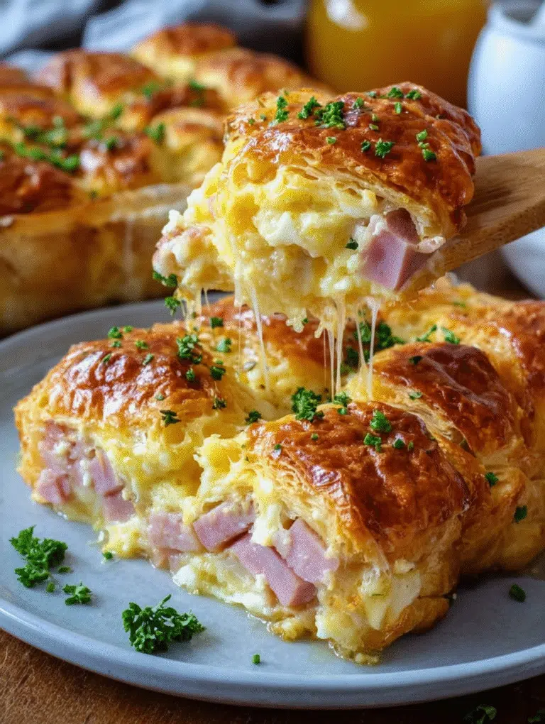 Delicious Ham and Cheese Croissant Casserole Recipe