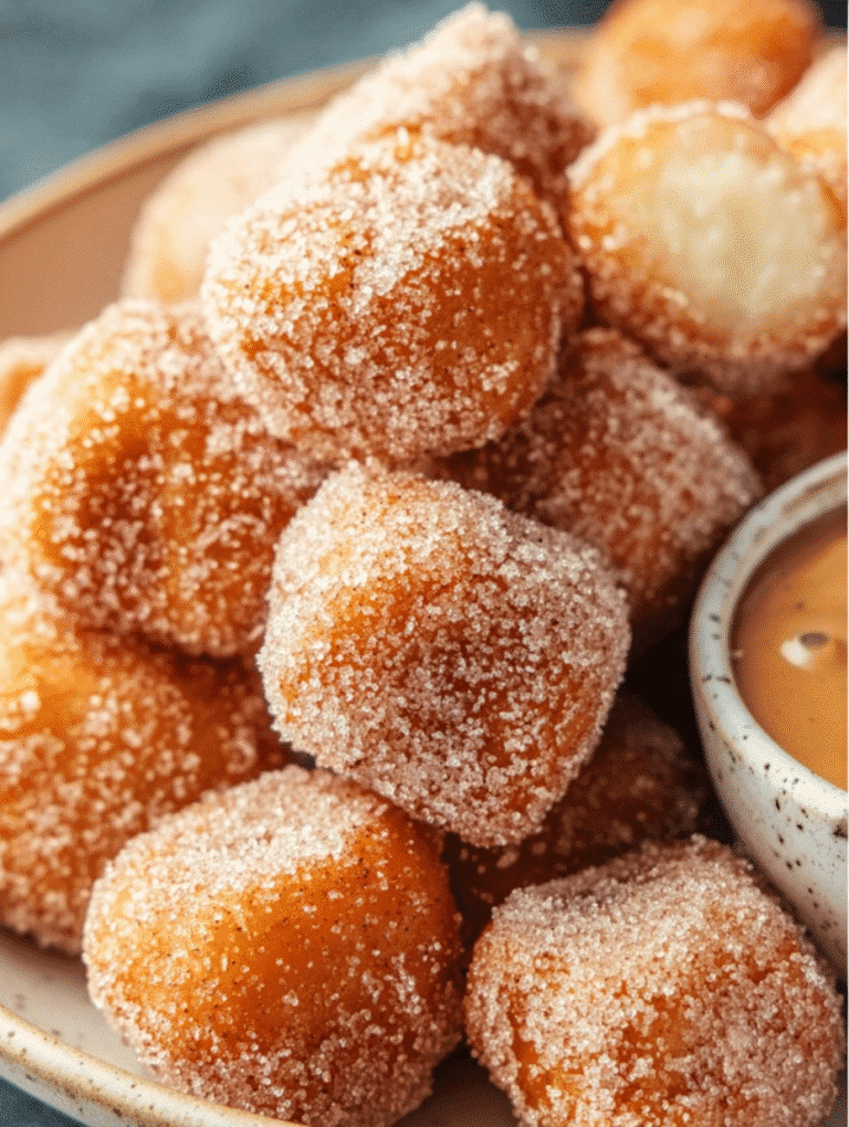Healthy air fryer churro bites on a rustic plate