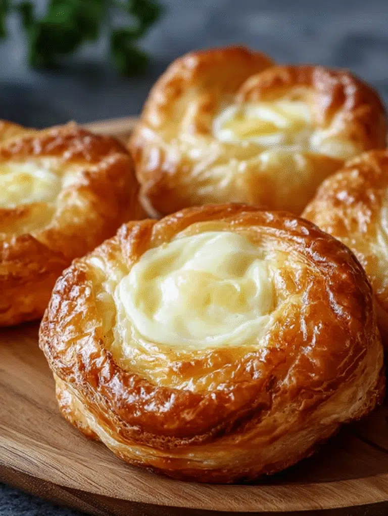 Homemade Cheese Danish in Air Fryer on wooden counter