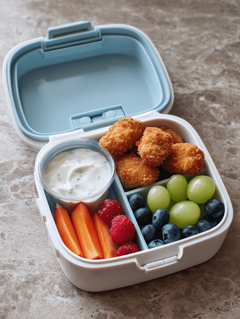 healthy lunchbox with air fryer snack