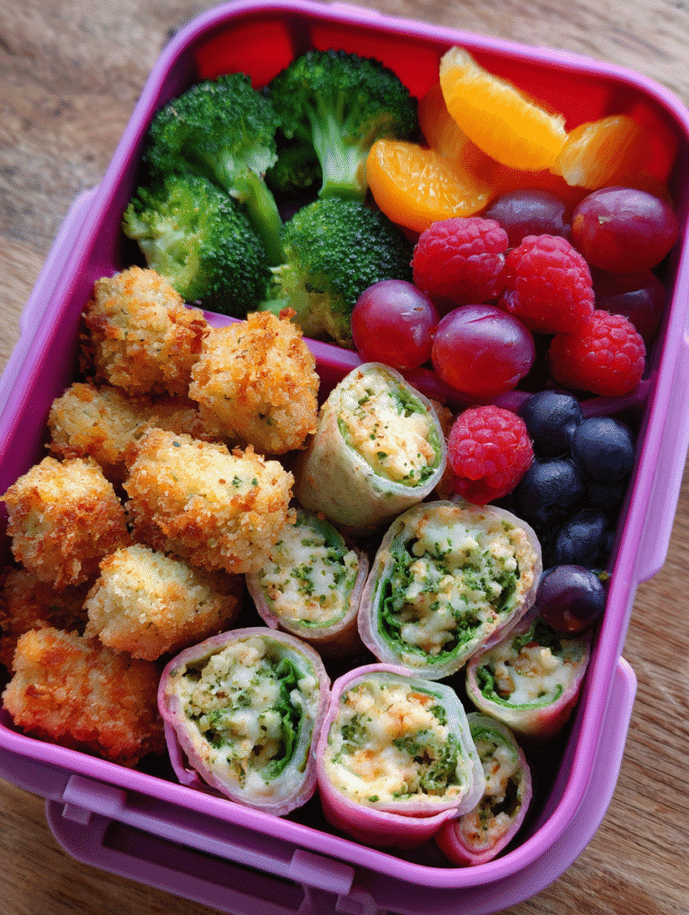 perfect lunch box with air fryer snacks in bento box