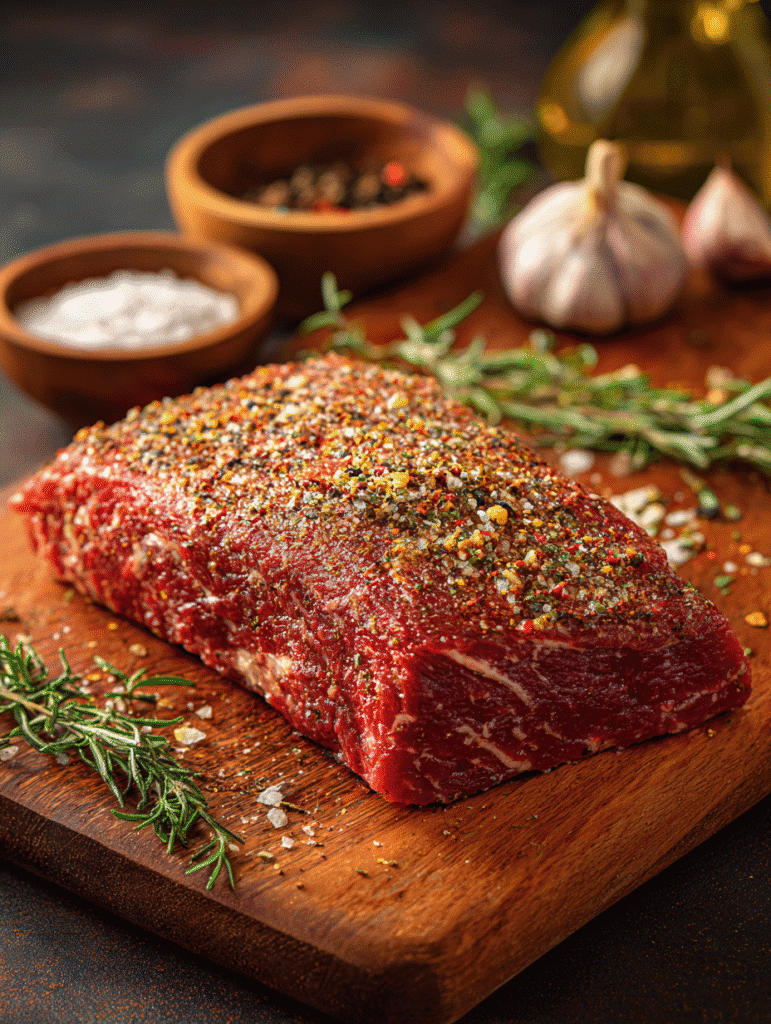 Seasoned beef chuck roll steak for air fryer