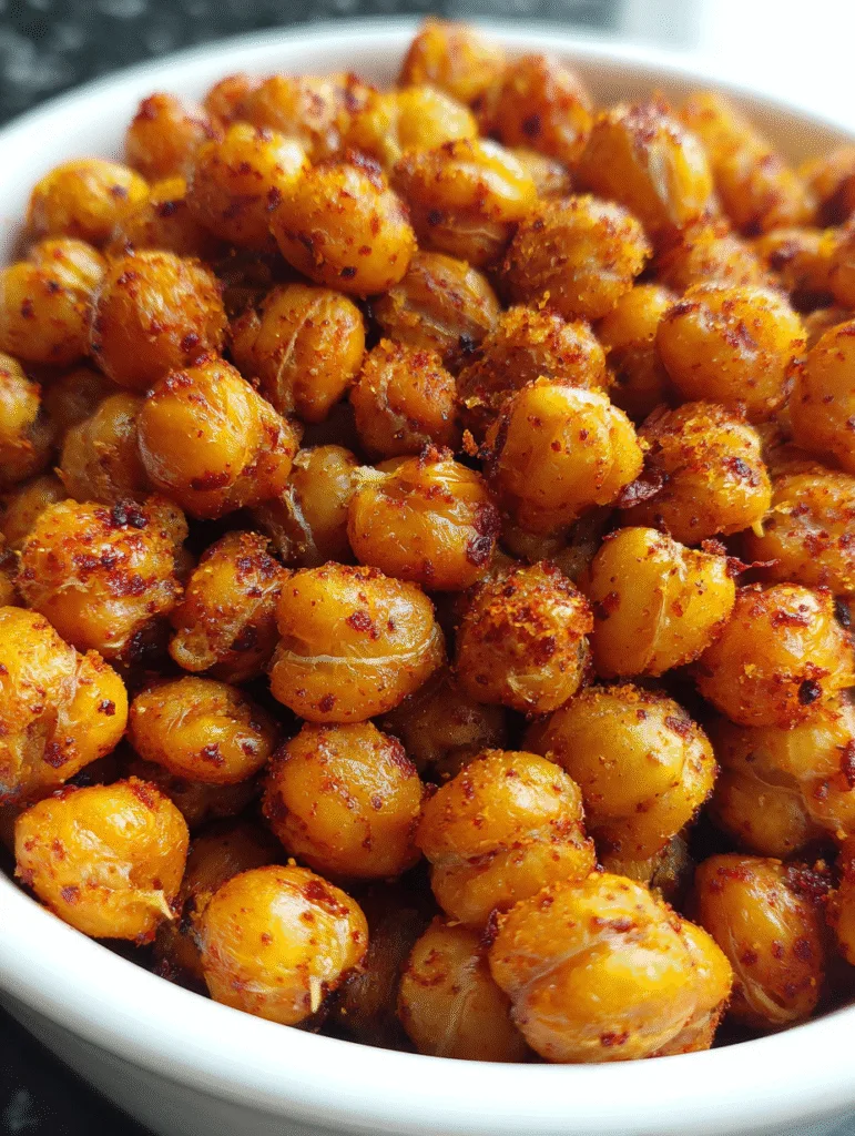 spicy roasted air fryer chickpeas – high protein crunch in bowl