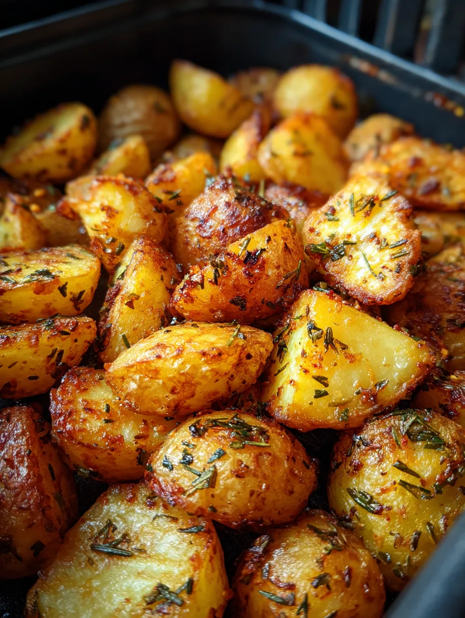 Air Fryer Breakfast Potatoes in crispy golden cubes
