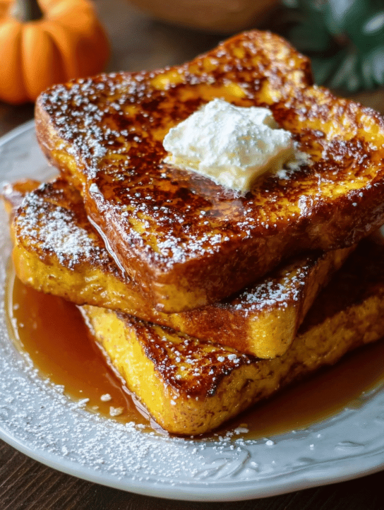Air Fryer Fall Pumpkin French Toast Breakfast Recipe hero stack