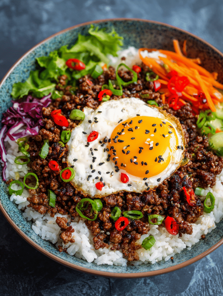 Quick & Easy Air Fryer Korean Ground Beef Bowl