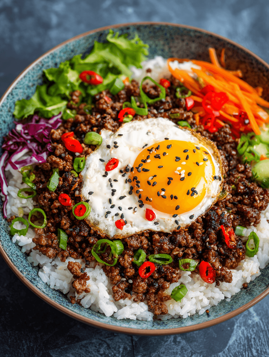 Quick & Easy Air Fryer Korean Ground Beef Bowl