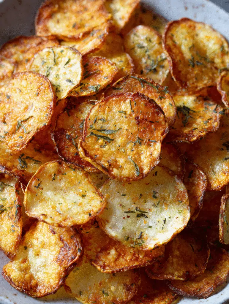 Air Fryer Radish Chips crispy and golden close-up