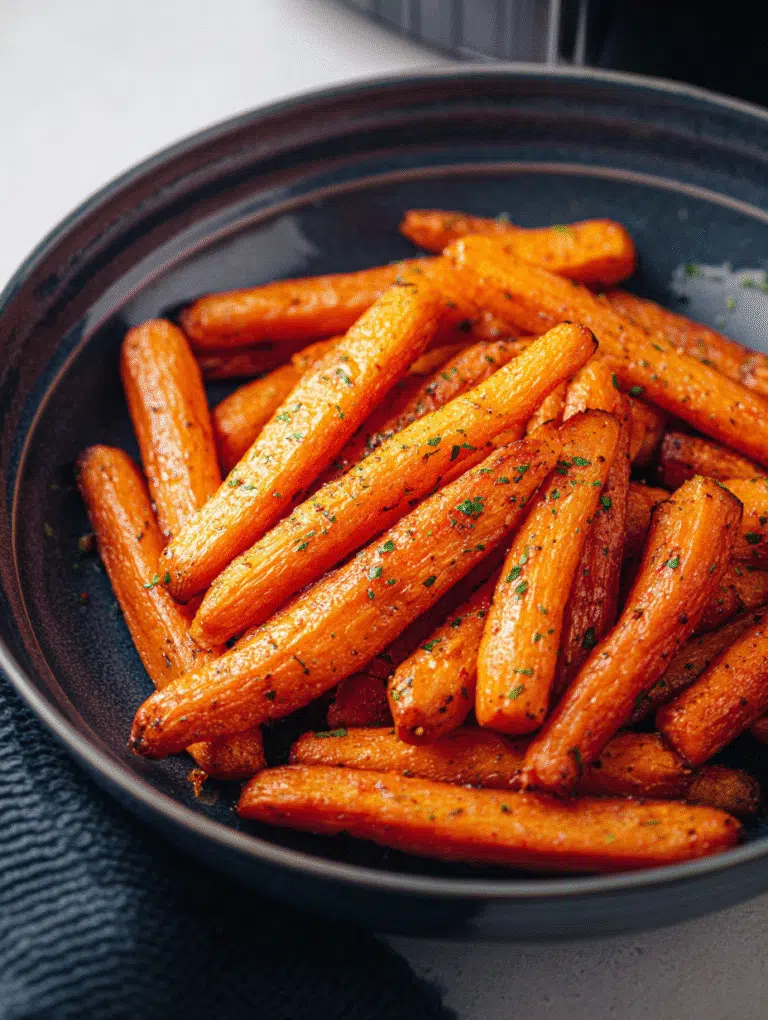 Perfectly crispy and tender easy air fryer carrots ready in minutes.