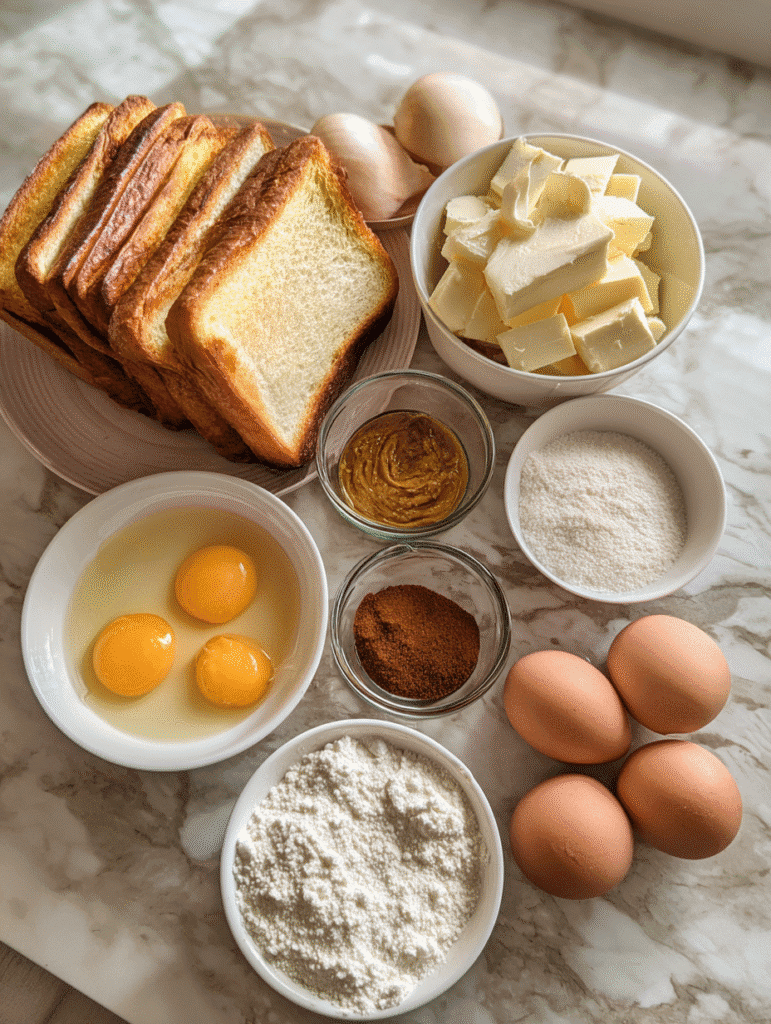 Ingredients for Air Fryer Fall Pumpkin French Toast Breakfast Recipe