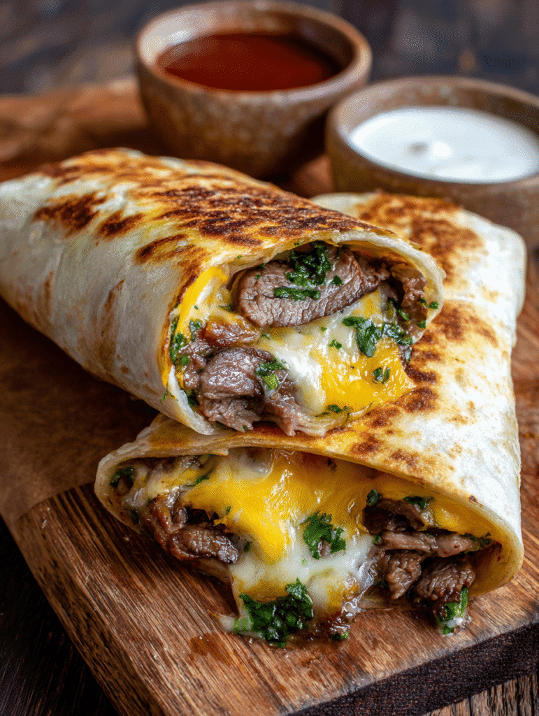 keto philly cheese roll ups with melted provolone
