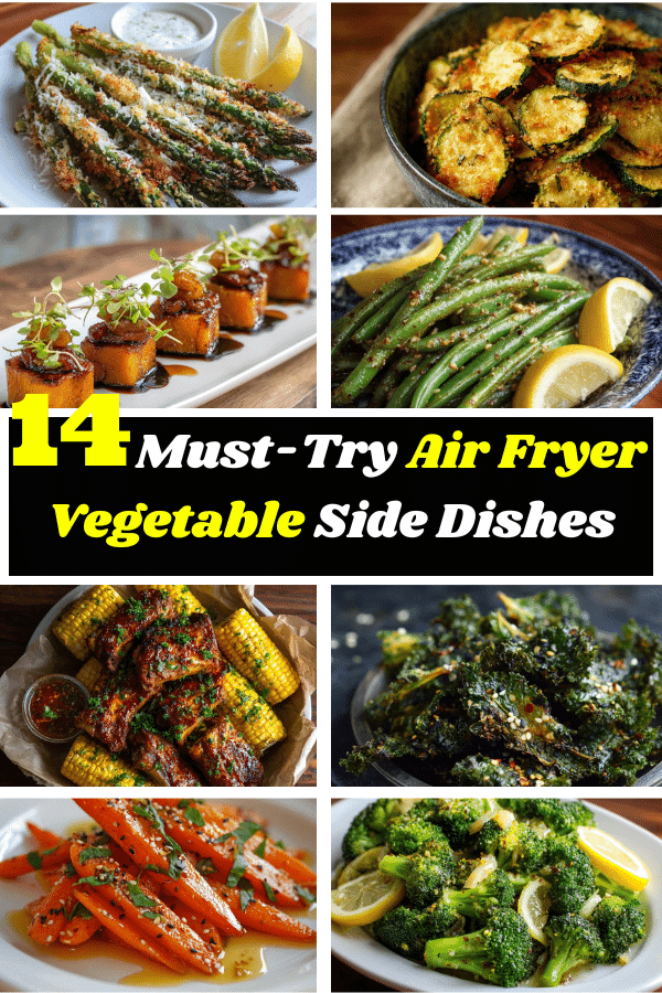 Colorful Air Fryer Vegetable Sides ready to serve