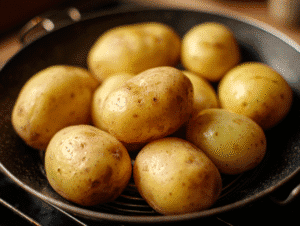 Prick each potato 3–4 times with a fork to vent steam.