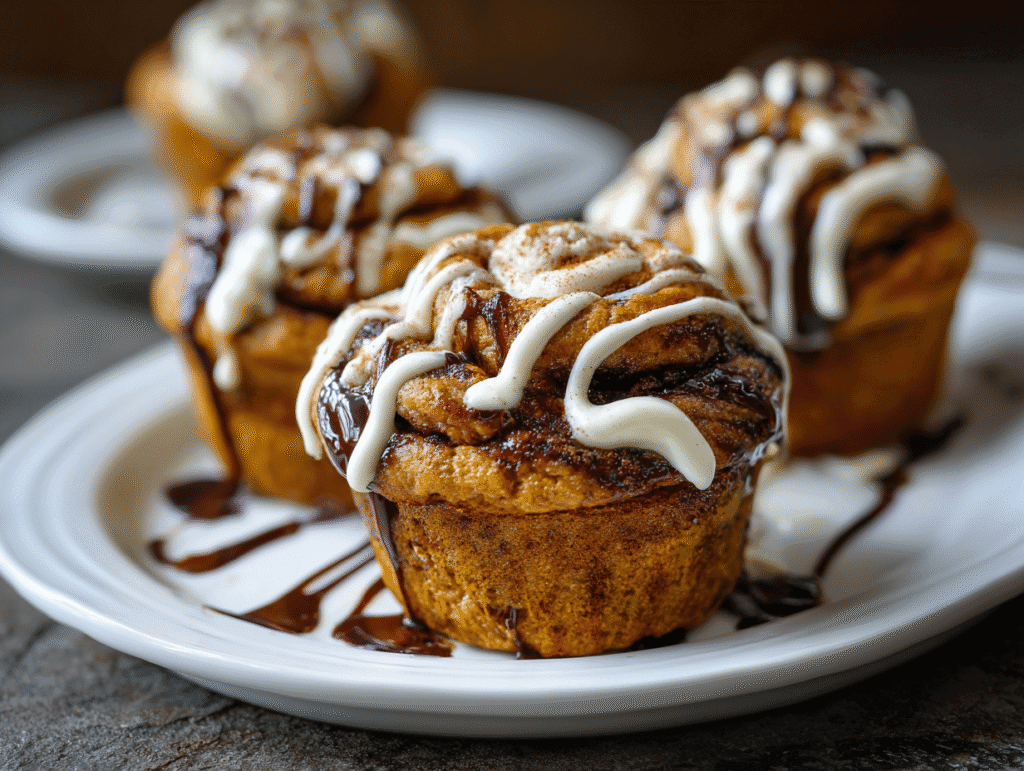 Pumpkin Cinnamon Roll Muffins