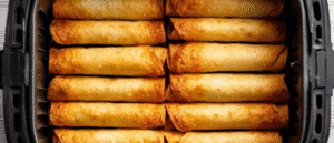 Air fryer taquitos turning golden brown during cooking