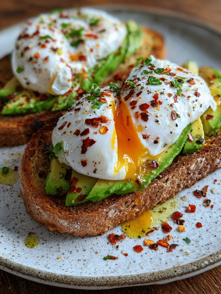 Air Fryer Toast with Poached Egg & Avocado