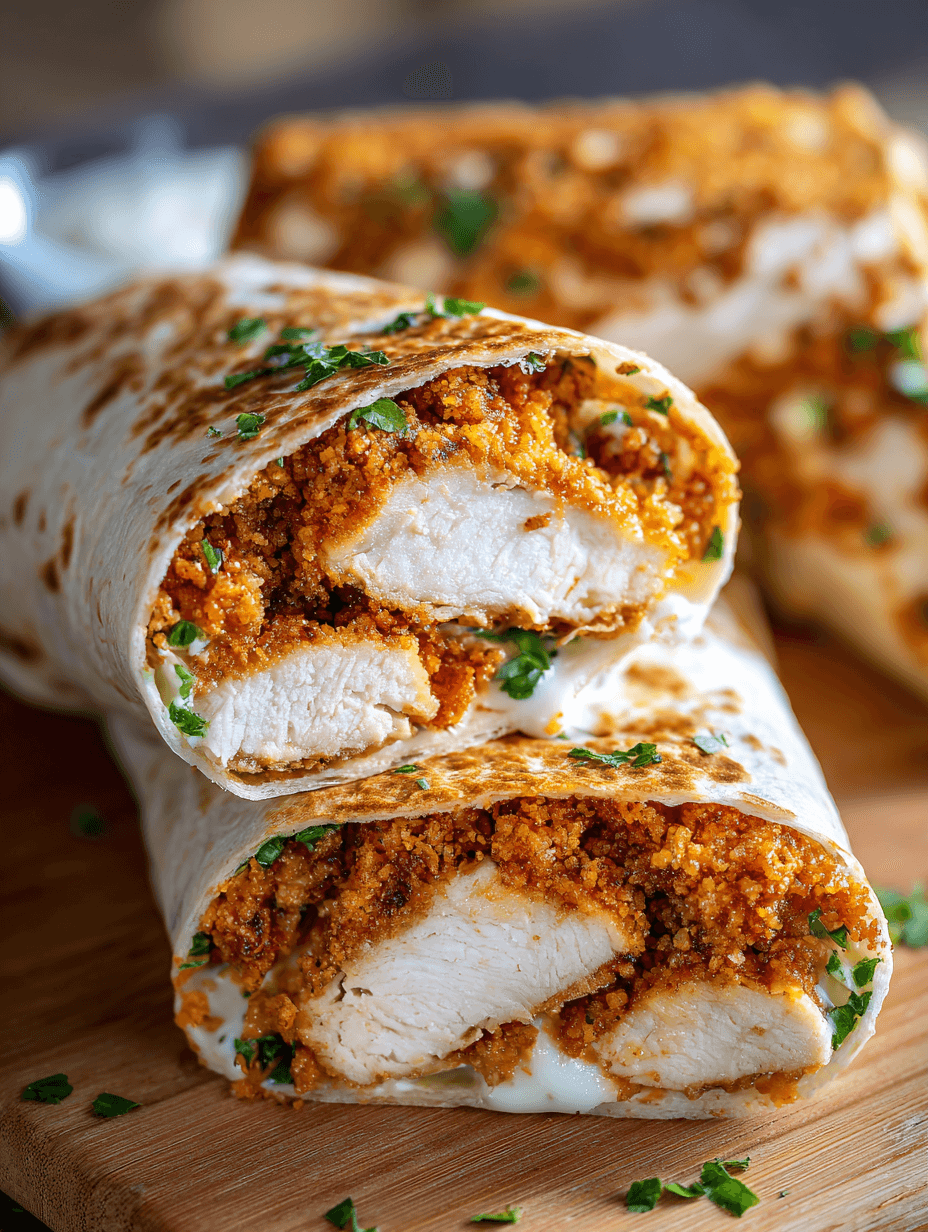 Crunchy Crispy Air Fryer Chicken & Mozzarella Wraps with cheese stretch