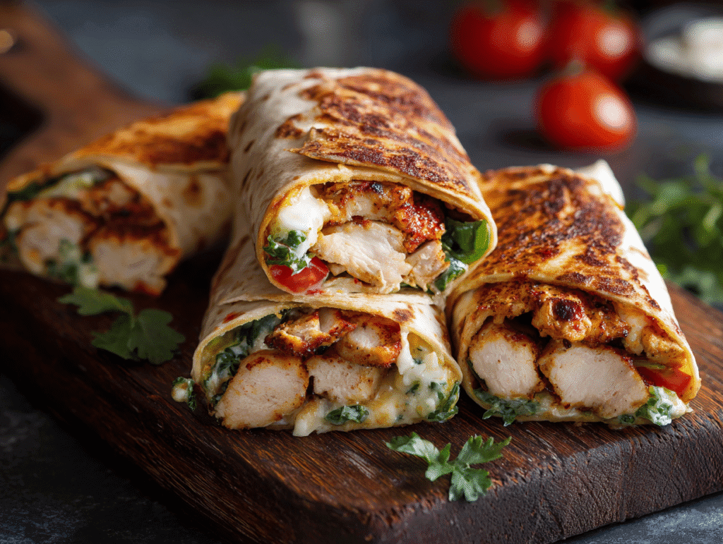 Air Fryer Chicken Mozzarella Wraps