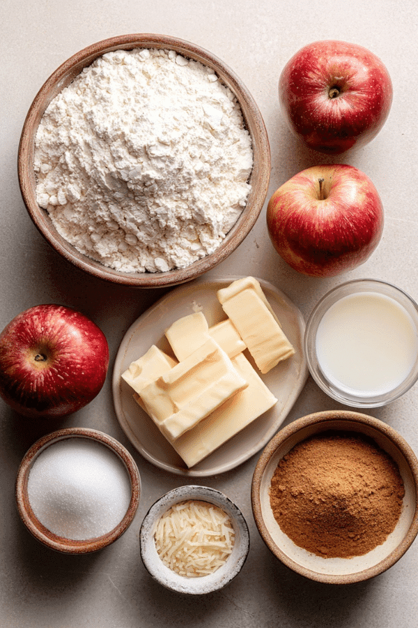 Ingredients Needed for Air Fryer Apple Turnovers with Puff Pastry