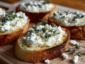 Sprinkle with crumbled goat cheese or ricotta and garnish with fresh thyme or rosemary.