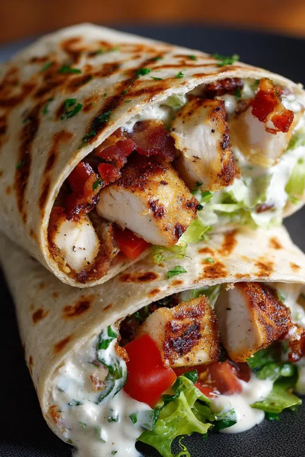 Chicken Bacon Ranch Wrap in Air Fryer crispy wrap