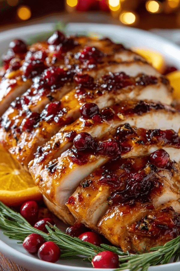 Cranberry Orange Glazed Turkey Breast in Air Fryer