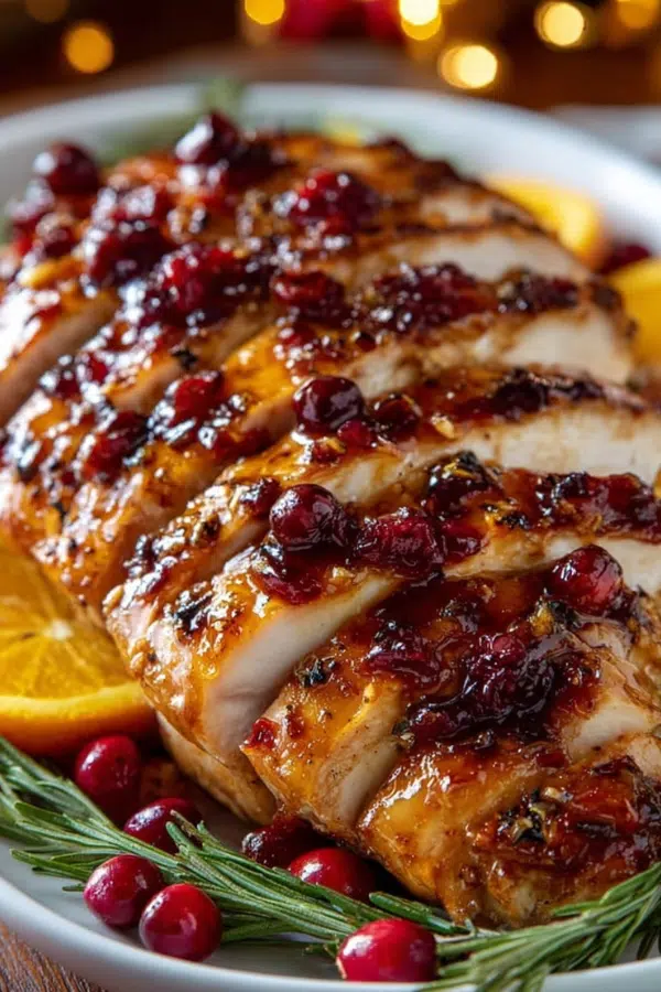 Cranberry Orange Glazed Turkey Breast in Air Fryer