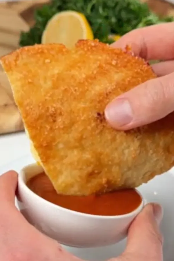 Crispy Chicken Breast Calzone Recipe cooked in the air fryer