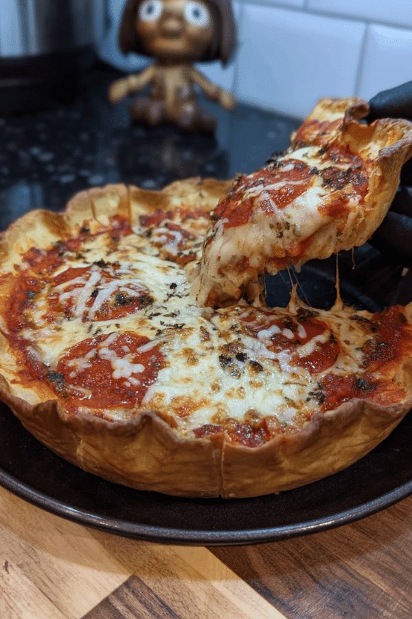Deep Dish Tortilla Pizza in the Air Fryer