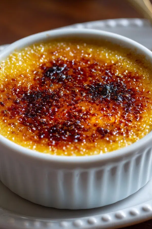 pumpkin crème brûlée in air fryer dessert close-up