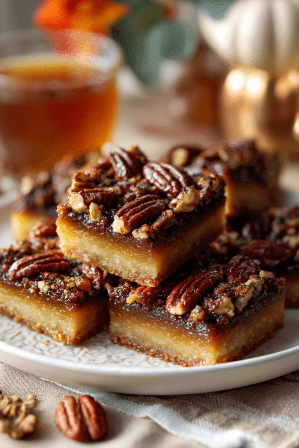 Salted Maple Pecan Pie Bars for Thanksgiving Dessert in Air Fryer