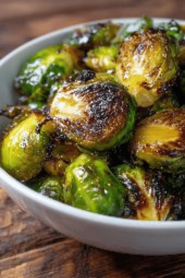 Crispy Brussel Sprouts In Air Fryer With Olive Oil healthy recipe close-up