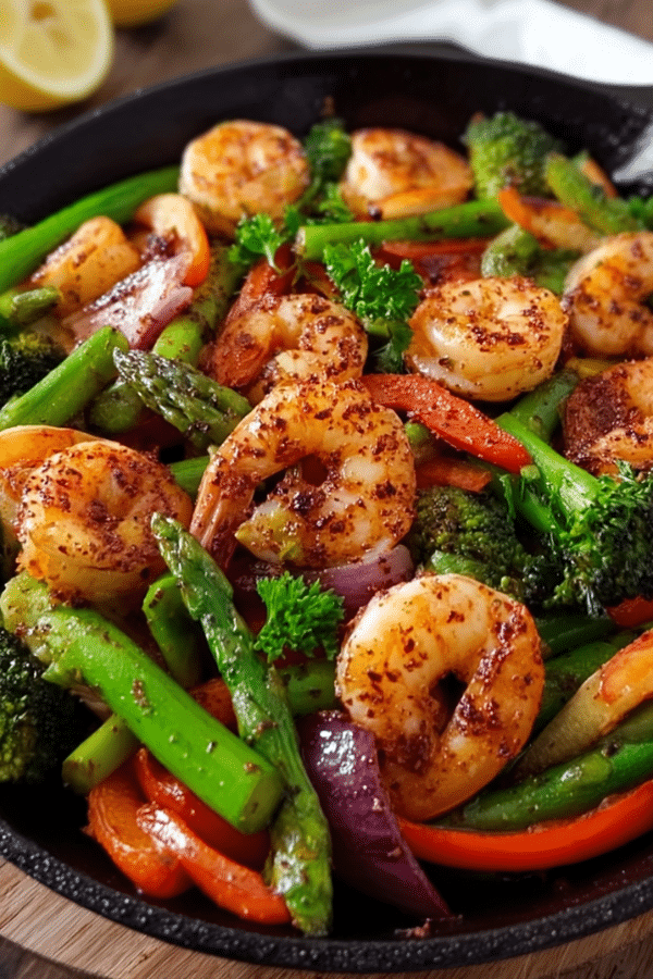 10-Minute Air Fryer Shrimp & Veggie Dinner