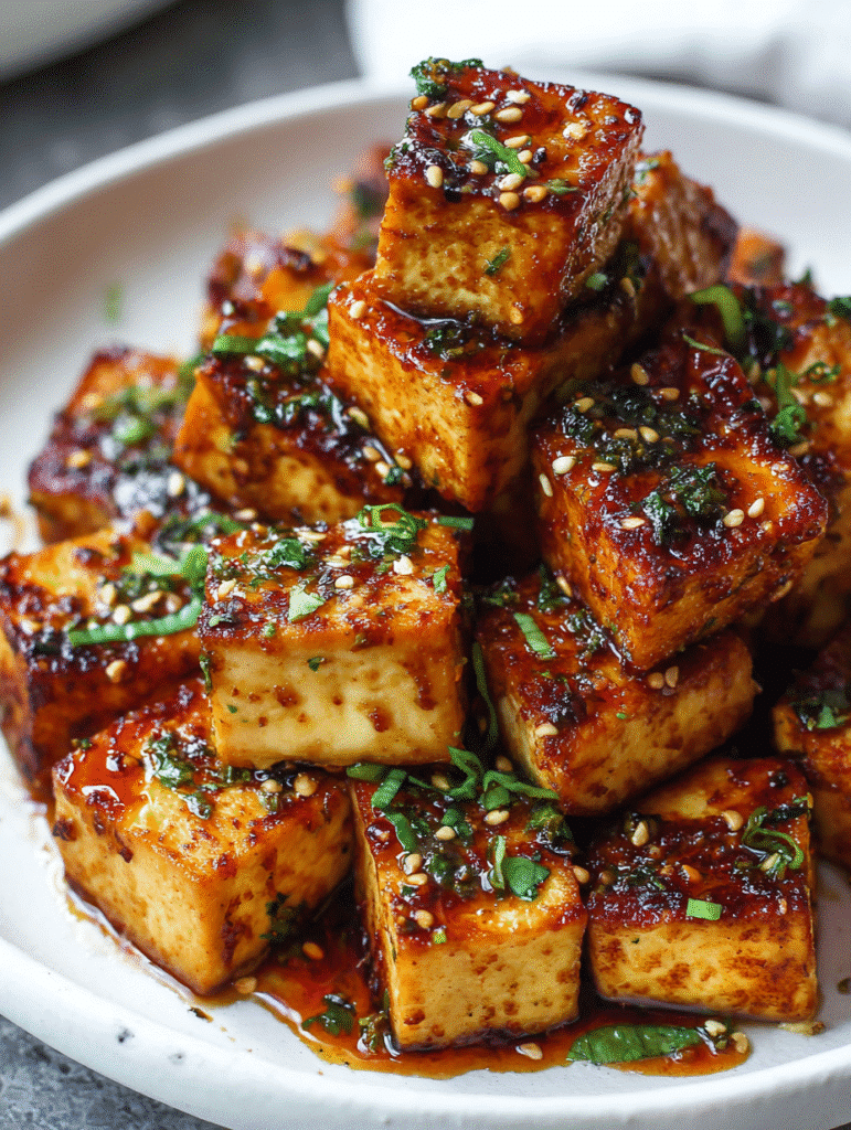 Honey Garlic Air Fryer Tofu: Crispy, Sticky & Bold