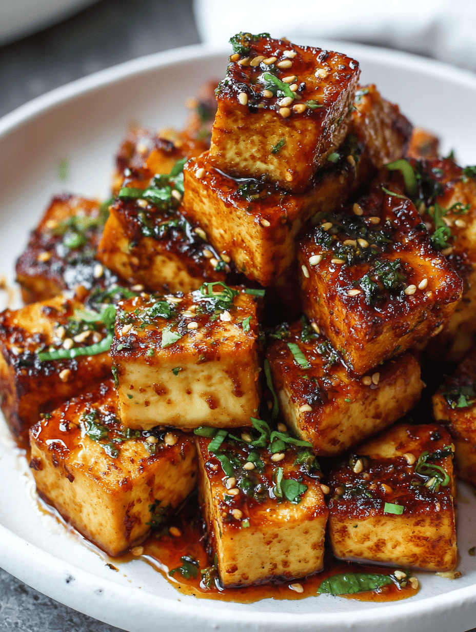 Honey Garlic Air Fryer Tofu: Crispy, Sticky & Bold