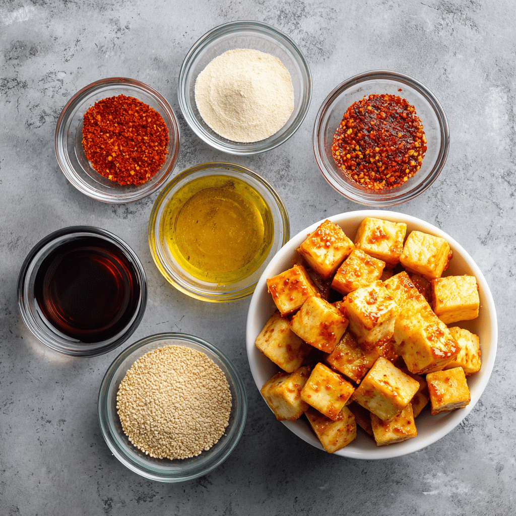 Ingredients for Crispy Air Fryer Bang Bang Tofu