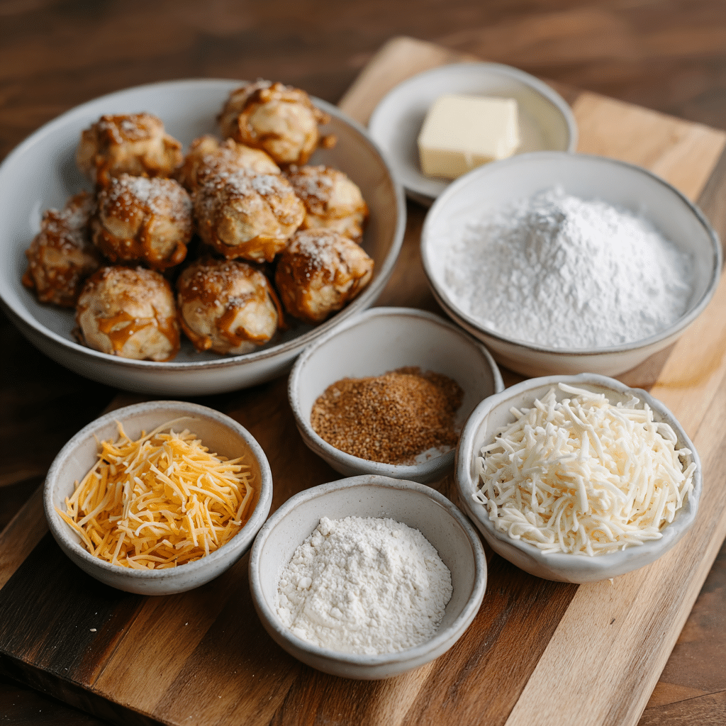 Ingredients to make Pretzel bites in the air fryer
