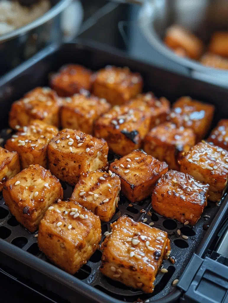 Honey Garlic Air Fryer Tofu